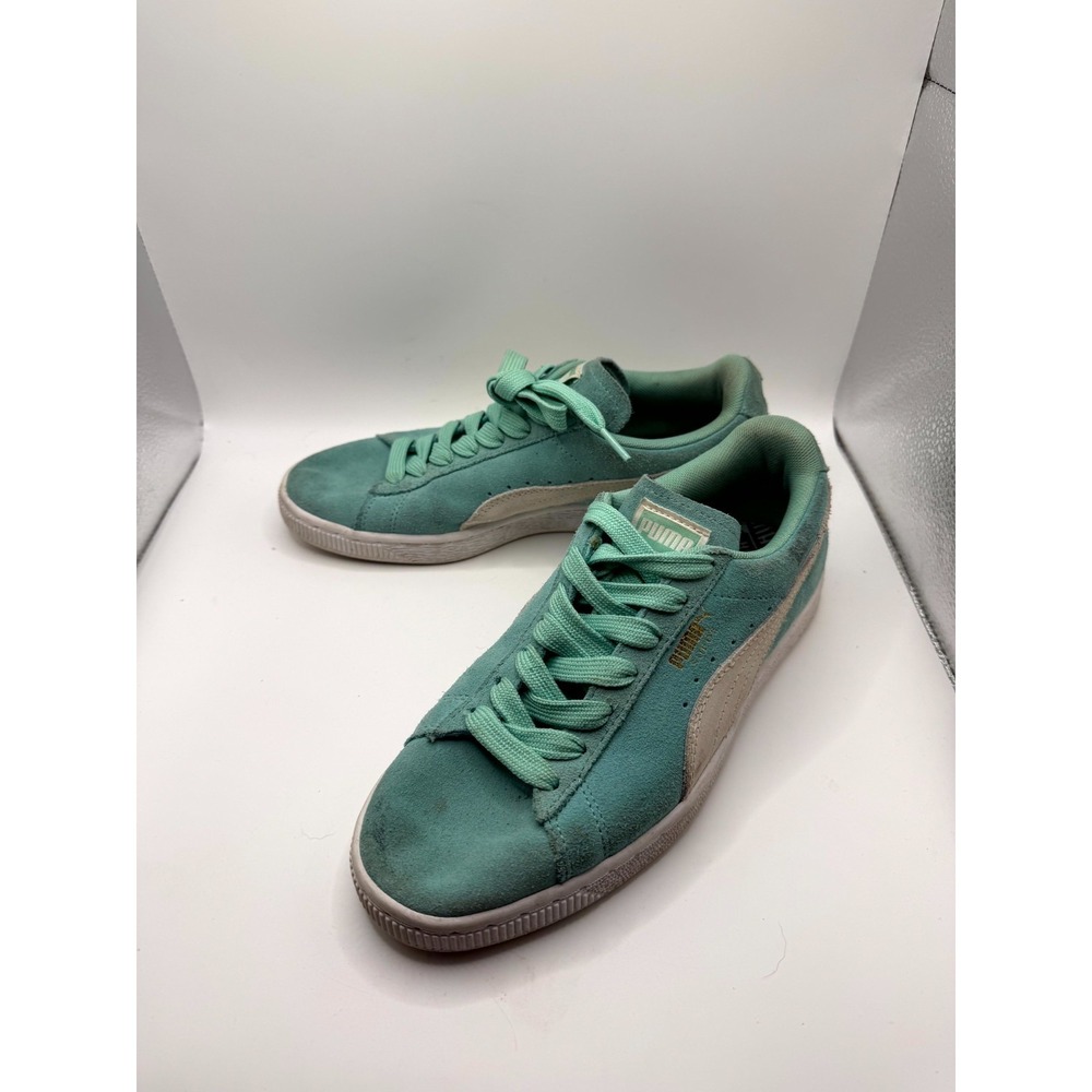 Puma Suede Classic 355462-32 Womens 8 Sneakers Turquoise Mint Lace Up Shoes‎